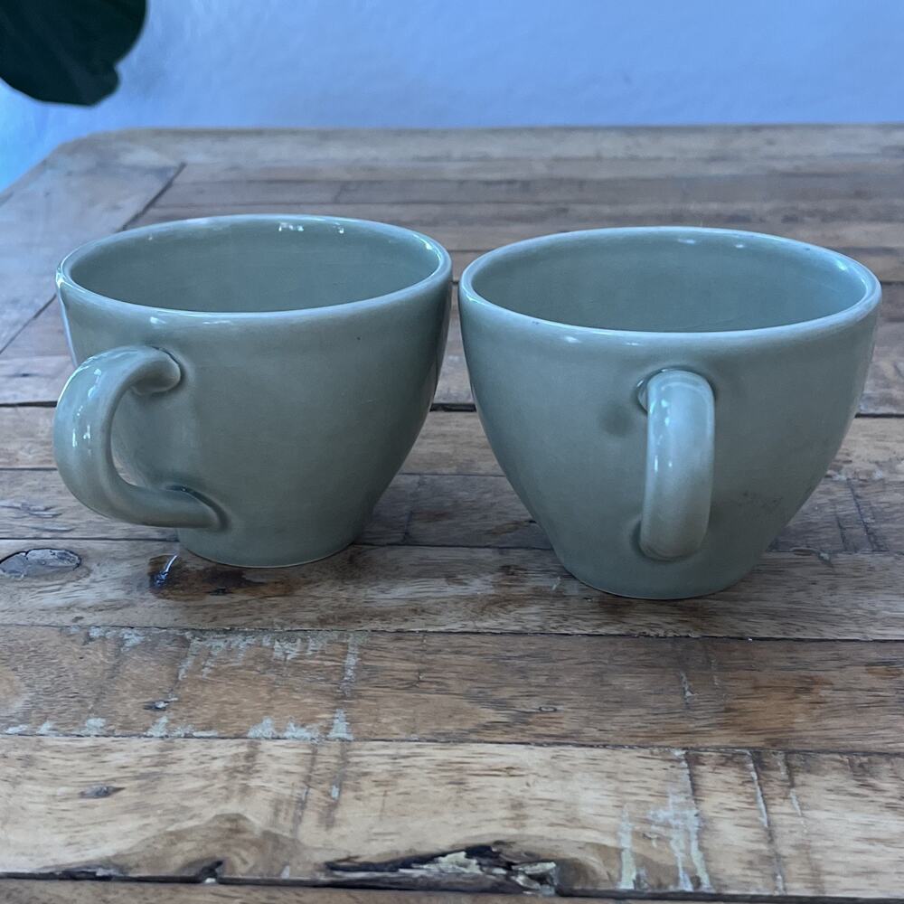 World Market Lierre Tea Cups Set of 2 Sage Green Made in France